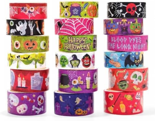 Halloween Washi Tape Set Pumpkin Scrapbook Tape 18 Rolls by EverydayMomentsIntoCreative