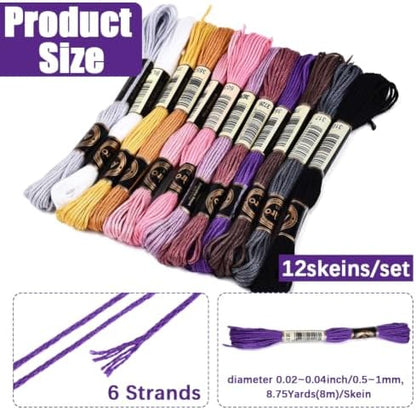 12 Skeins 105 Yards Gradient Embroidery Yarn Thread for Crafts - Image 2