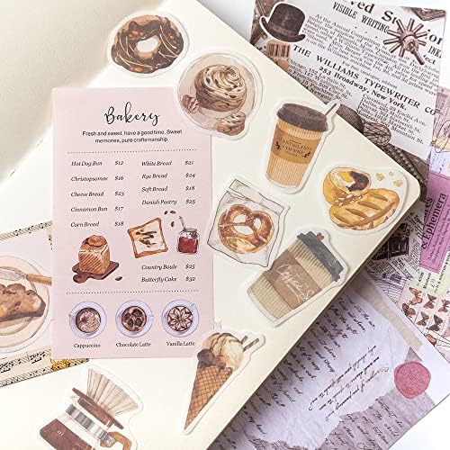 Aldieco 260pcs Vintage Scrapbooking Stickers Pack, DIY Retro Journaling Supplies Stickers kit,Scrapbook Paper Accessories,Coffee Scrap Book Washi Paper Stickers(nuanjushouji) - Image 4