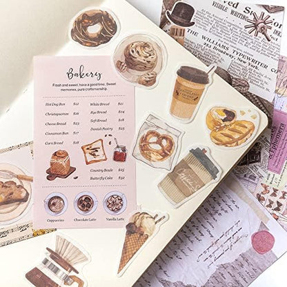 Aldieco 260pcs Vintage Scrapbooking Stickers Pack, DIY Retro Journaling Supplies Stickers kit,Scrapbook Paper Accessories,Coffee Scrap Book Washi Paper Stickers(nuanjushouji) - Image 4