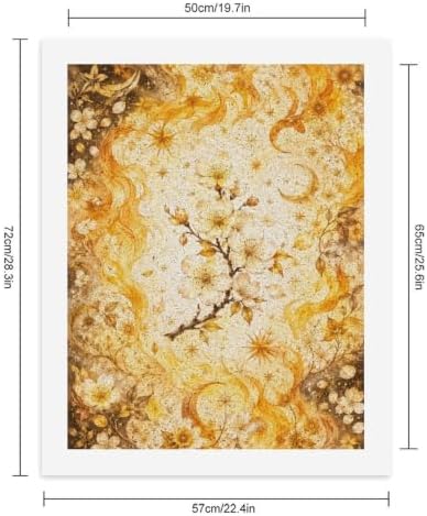 Bozfoxa Paint by Numbers Kit for Adults Beginner Golden Moon Floral - Image 2
