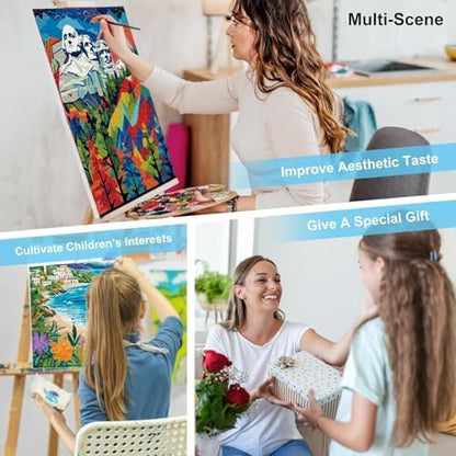 4 Pack Flowers Paint by Numbers Kit for Adults,Color By Numbers for Adults - Image 7