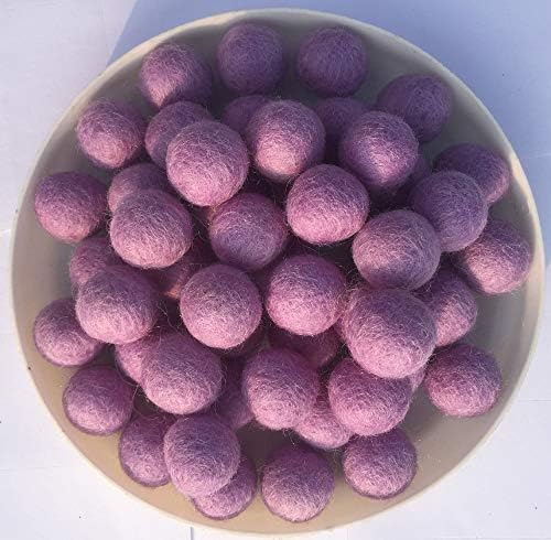 Elaine Room 2cm 20mm Wool Felt Balls Beads 100% Natural Wool Felting Woolen Felted Fabric for Home Decor Dream Catcher DIY Garland Crafts Handcrafts Project DIY (Light Purple 50pcs) - Image 2