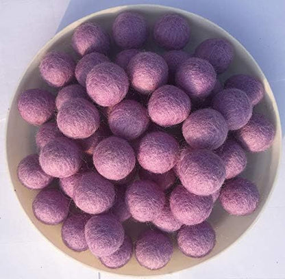 Elaine Room 2cm 20mm Wool Felt Balls Beads 100% Natural Wool Felting Woolen Felted Fabric for Home Decor Dream Catcher DIY Garland Crafts Handcrafts Project DIY (Light Purple 50pcs) - Image 2