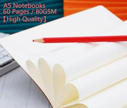 32 Pack Notebook Journals for Travelers, Students and Office, Writing Diary Subject Notebooks Planner with Thick Paper, 60 Pages, 30 Sheets, 8.3x5.5 inch, A5 Size, Travel Journal Set (Blank)