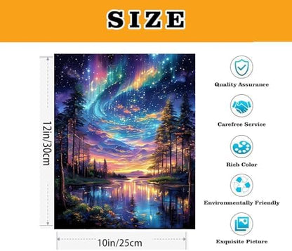 VIGEGU Aurora Paint by Numbers Kit for Adults with Framed 10x12in - Image 5