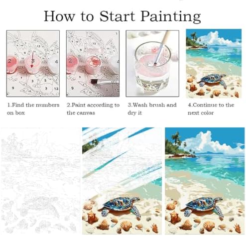 ZRIZQ Paint by Numbers Kit for Adults Beginner,Beach Landscape,16x20 - Image 5