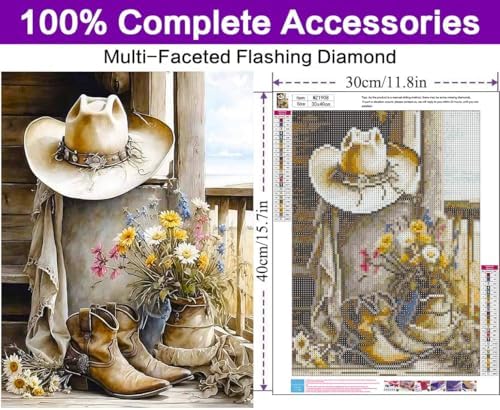 Diamond Art Kits for Adults, Rustic Boots Diamond Painting Kits for Adults - Image 4