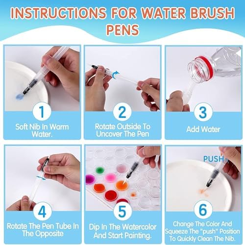 GETHPEN 48 Colors Watercolor Paint Set, 3 Brushes 1 Water Color Brush pen - Image 5