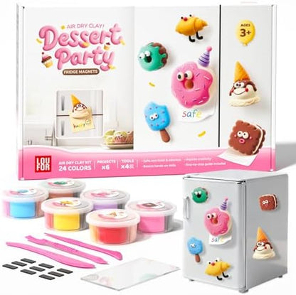 Air Dry Clay Kit for Kids - 6 Boxes Fridge Magnets Craft Set by LOUFOR-THENOBILITYINCLAY
