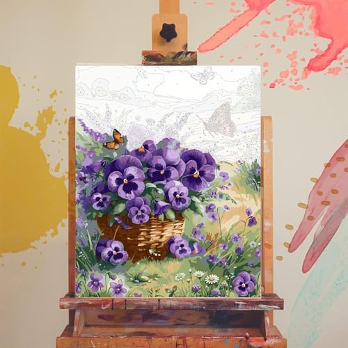 xackcme Paint by Numbers for Adults Flowers - Flower Paint by Number on Canvas Without Frame, DIY Floral Oil Painting for Gift Home Wall Decor (16x20 inch) - Image 3