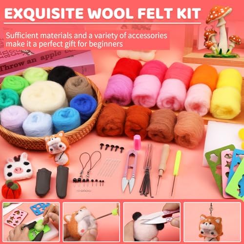 Yizzvb 24 Colors Needle Felting Kit, Beginners Wool Roving Set - Image 4