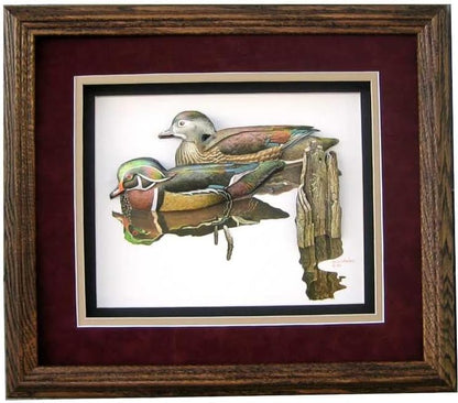 Wood Ducks on The Pond Paper Tole 3D Decoupage Craft Kit Size 8x10 inches K8-433 (The Additional Pictures Show Examples of This Craft Kit Assembled and Framed in a Shadow Box Frame) - Image 2