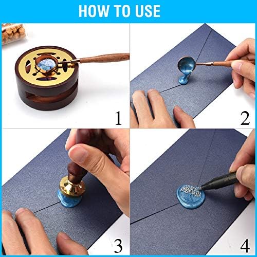 Wax Seal Stamp Kit - 24 Colors, 624 Pcs Stamp Beads, Sealing Wax Warmer, Metallic Pen & Envelope, Gift & Decoration Set - Image 3