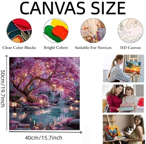 Glowing Forest Painting by Numbers Kit for Adults Beginner,15.7X19.7in - Image 6