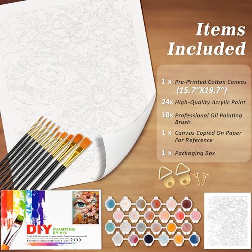 NiArt Paint by Numbers Kit for Adults Beginners, Canvas 16x20 Unframed - Image 4