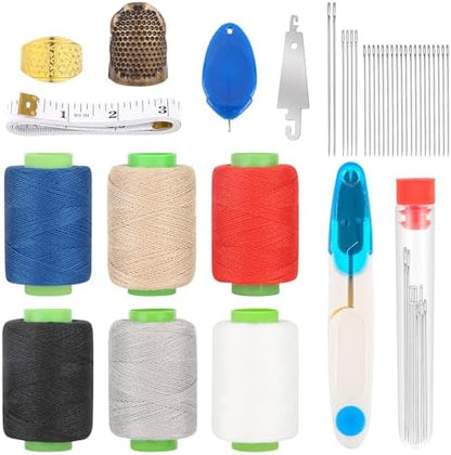 43PCS Sewing Kit for Adults – Needle and Thread Kit with Big Eye Needles, Threader & Strong Thread – for Hand Sewing, Repairs & Patching, Daily Use by Unknown