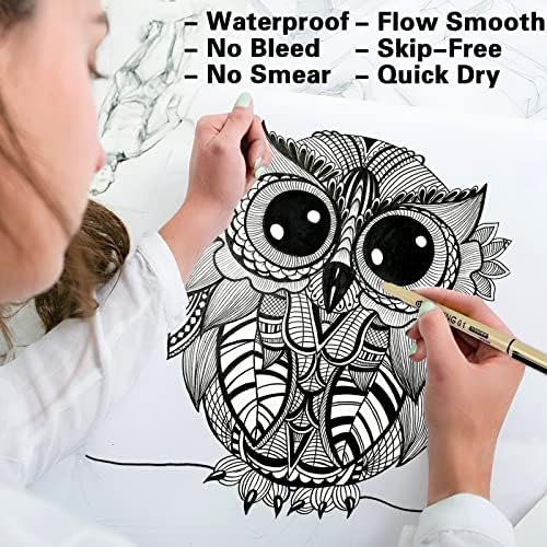 Muchcute Micro Fineliner Drawing Art Pens: 6 Black Artist Supplies Adults - Image 4