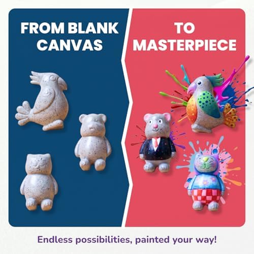 Rock Buddies - DIY Resin Shaped Stone Like Material Animal Figures - Ideal Arts and Crafts for Kids 3-12 Yrs old - Complete Kids Painting Crafts with 6 Projects, Paint, & Brush - Children's Activities - Image 4