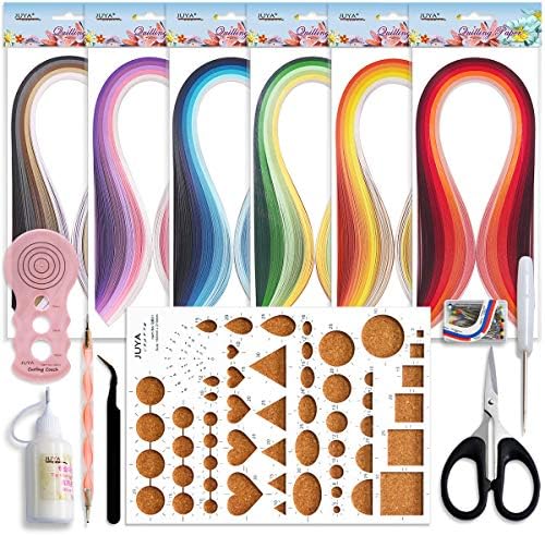 JUYA Paper Quilling Kit 30 Colors 600 Strips 8 Tools, Glue, Pink Set, 3mm by JUYACrafts