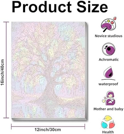 Ausanrl Tree of Life Paint by Numbers with Frame Wooden Easel-Tree Paint by Number Adult,Paint by Numbers Framed Canvas,Adult Paint by Number Kits on Canvas Framed Gifts and Home Wall Decor 12x16inch - Image 6
