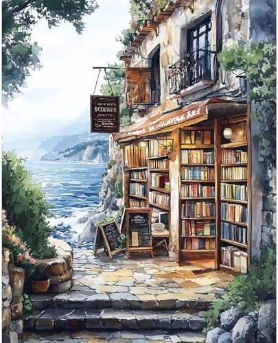 Dawnsphere Bookshop Paint by Numbers Kit for Adults Without Frame 16x20 in by Dawnsphere