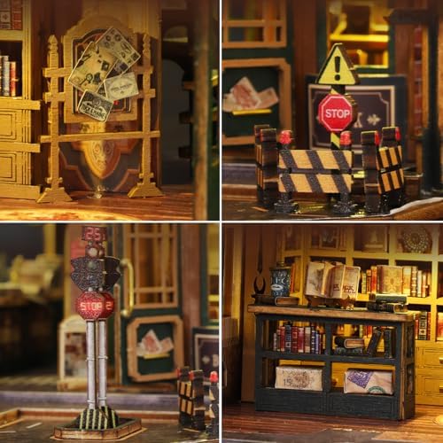 Plustopoy DIY Miniature House Kit, Bookshop Book Nook for Adults - Image 3