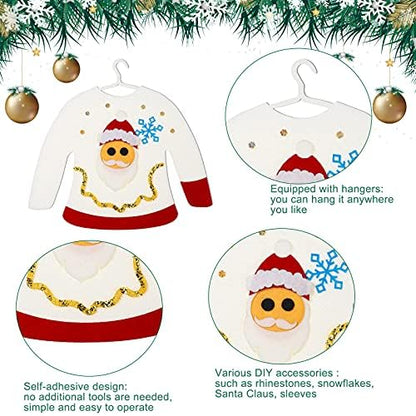 Kasyat 12 Pcs Christmas Ugly Sweater for Families DIY Felt Ornaments Kits - Image 5