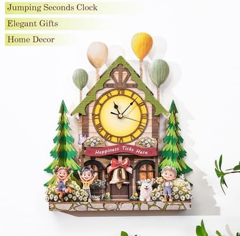 3D Puzzles for Adults, Balloon House Wall Clock 3D Wooden Puzzles Clock Kits for DIY Birthday Gift for Women Men Home Decor Holiday Christmas - Image 5
