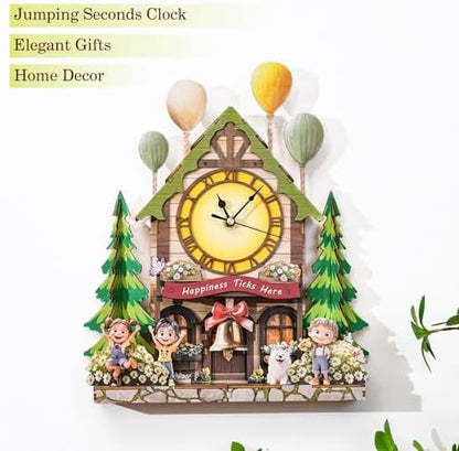 3D Puzzles for Adults, Balloon House Wall Clock 3D Wooden Puzzles Clock Kits for DIY Birthday Gift for Women Men Home Decor Holiday Christmas - Image 5