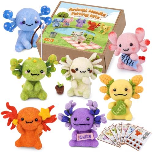 Yizzvb 7 Pcs Needle Felting Kit Felting Kits Wool Felt Animal Kit by yizzvb