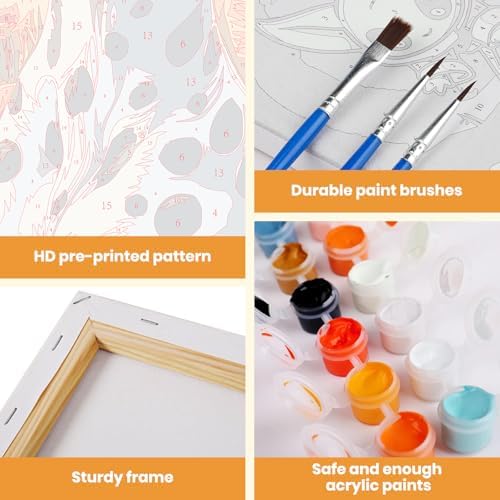 MXJSUA Dalmatian Dog Paint by Numbers Kit with Frame for Adults, Animal Easy Beginners Paint by Number on Canvas with Easel, Acrylic Number Painting Craft Gifts for Home Decor, 8x12 inch - Image 4
