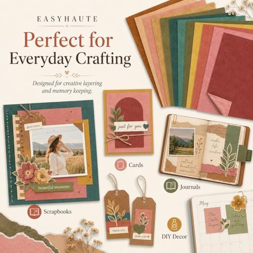 Boho Scrapbook Paper Pad 6x6 Double Sided, Bohemian Patterned Paper Pack - Decorative Craft Cardstock & Scrapbooking Supplies for Card Making, Junk Journal Ephemera, Mini Albums - Image 6