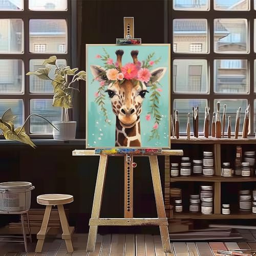 Natuyalo Giraffe Paint by Numbers Kit for Adults - Animal Paint by Number on Canvas Without Frame, DIY Acrylic Painting for Ideal Gift Home Wall Decor (16x20 Inch) - Image 4
