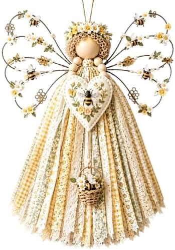 Angel Fabric Hanging DIY Kit, Macrame Wall Weaving Craft, Yellow by Unknown