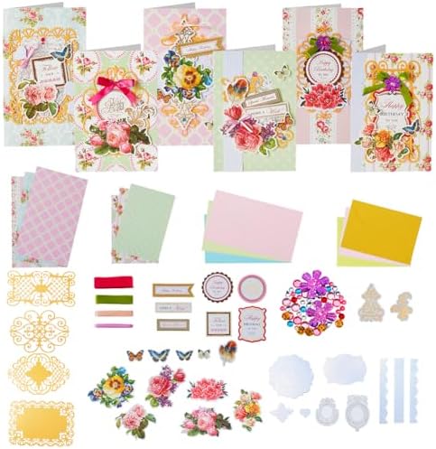 AHANDMAKER Handmade Greeting Card Making Kits, DIY Thank You Card Set Flowers Theme Paper Envelopes Cards Stickers for Christmas Thanksgiving Mother's Day Birthday Gifts Crafts Decorations by AHANDMAKER