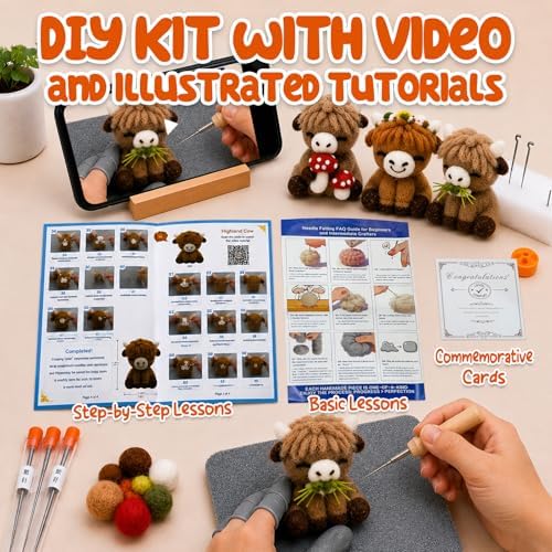 Voduynl Beginner Needle Felting Kit (Cow) - Image 3