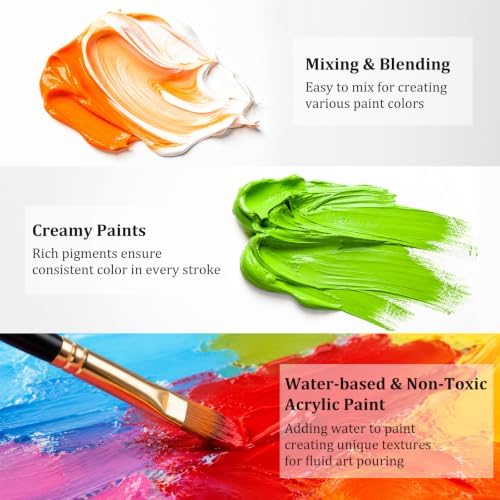 Caliart 36 Colors Acrylic Paint Set with 12 Brushes - Image 5