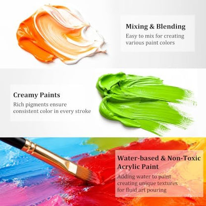 Caliart 36 Colors Acrylic Paint Set with 12 Brushes - Image 5