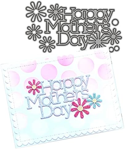 Scrapbooking Die-Cuts, Christmas Metal Cutting Dies for Card Making, Paper Craft Punch Template, Background Embossing Stencils, DIY Album Décor (Happy Mothers Day-11.9x6.5cm) by FAWENUCY