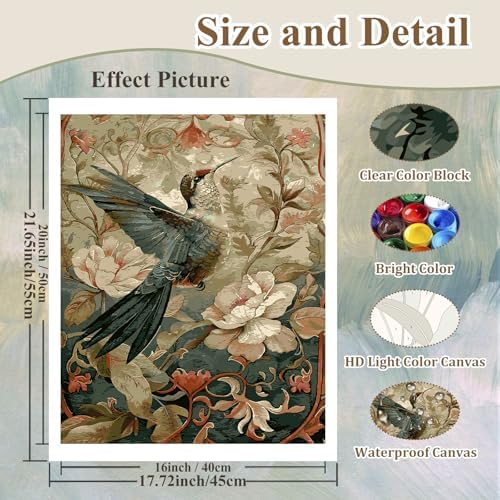 Paint by Numbers Flowers, Wildflowers Paint by Numbers for Adults 16x20 in - Image 4
