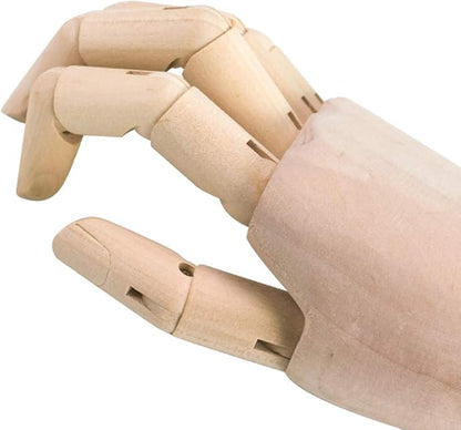 HSOMiD Flexible Wooden Hand Model Moveable Wooden Artists Manikin Hand Figure 12 Inches Men Right Hand Model for Sketching Drawing Painting Home Office Desk Decoration (12 Inch Right Hand)