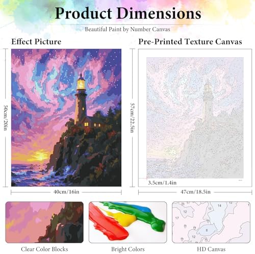 Dawnsphere Aurora Paint by Numbers Kit for Adults Without Frame 16x20 in - Image 3