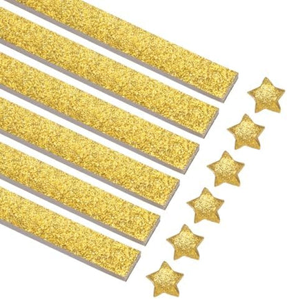MECCANIXITY 360 Sheets Origami Paper Glitter Stars Papers Gold Fold Paper for Beginner Arts Crafts Projects,0.4 x 9.5 Inch by MECCANIXITY