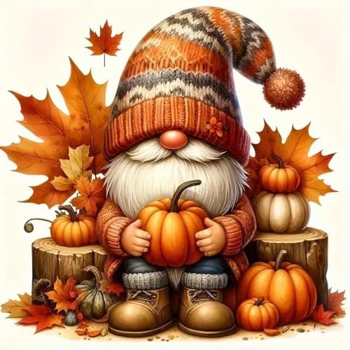Thanksgiving Gnome Stamped Cross Stitch Kits for Beginners Adults - Pumpkin Counted Cross Stitch Kits Needlepoint Cross-Stitch Patterns Dimensions Needlecrafts Embroidery Kits Arts and Crafts by Unknown