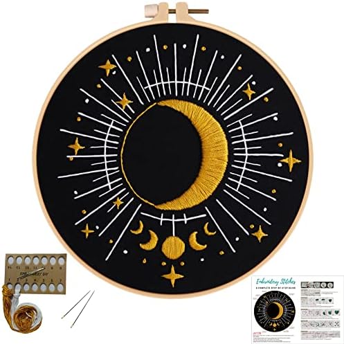 Louise Maelys Tarot Moon Embroidery Kit for Beginners Starry DIY Set by LouiseMaelys