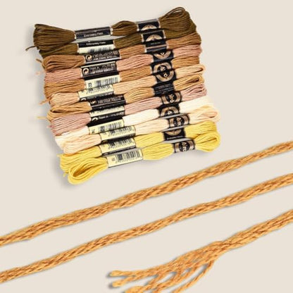 12 Skeins 6 Strands Brown Embroidery Floss Thread for Bracelets - Image 5