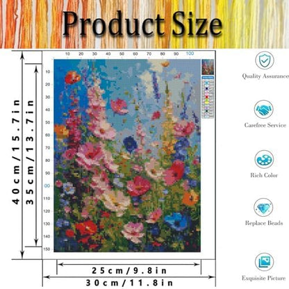 Tiwabb Wildflower Stamped Cross Stitch Kits for Adults Beginners - Image 3
