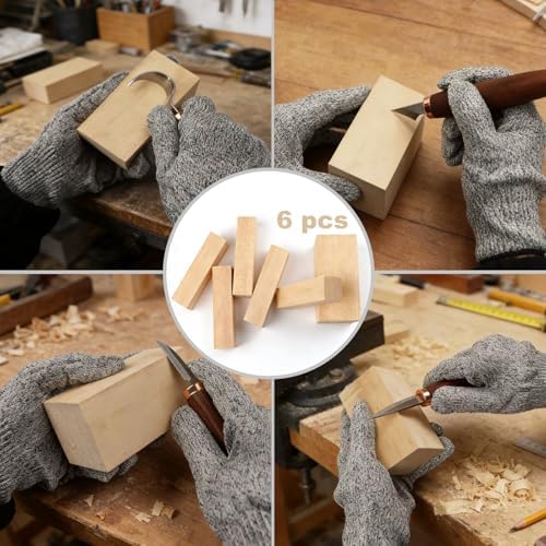 21-Piece Wood Carving Tools Kit - Complete Whittling Set with Detail Knives, Hook Knives, Sharpening Stone, Basswood Blocks & Cut Resistant Gloves for Beginner & Advanced Wood - Image 3