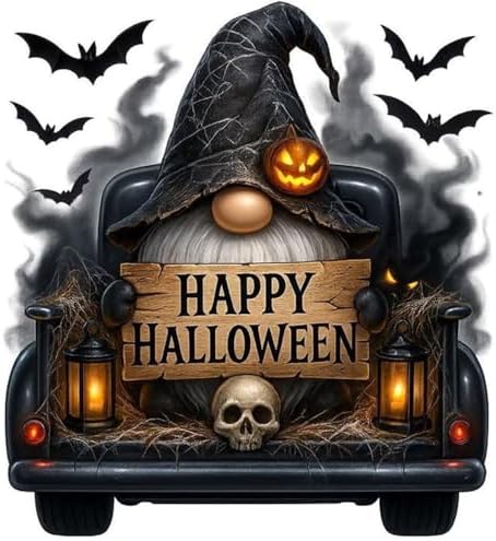 Halloween Stamped Cross Stitch Kits for Beginners Adults - Gnome Counted Cross Stitch Kits Needlepoint Cross-Stitch Patterns Dimensions Needlecrafts Embroidery Kits Arts and Crafts by Unknown